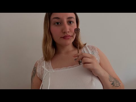 ASMR NUEVO TRIGGER 𑣲 spit painting en cucharita de miel 🍯 