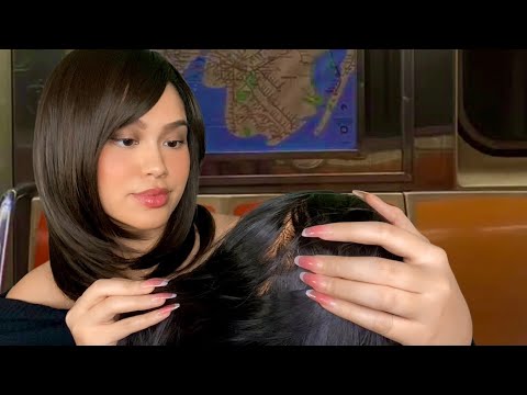 ASMR Southern Mom On The Train Does Your Hair & Makeup | Neck & Scalp Scratch RP, Light Gum