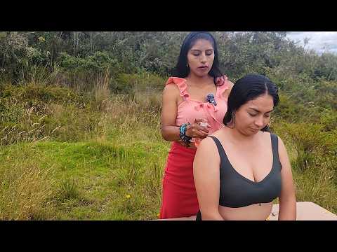 Relaxing massage and spiritual energy cleansing with gentle ASMR sounds for sleep