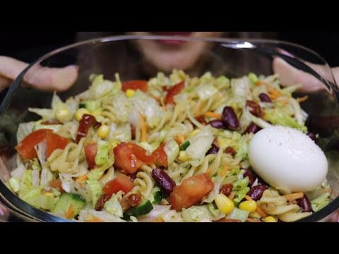 ASMR DELICIOUS SALAD CRUNCHY HEALTHY EATING MUKBANG no talking CREMA #asmr #mukbang #salad #crunchy