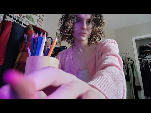 lofi asmr drawing something on your face (actual camera touching, soft spoken, personal attention)