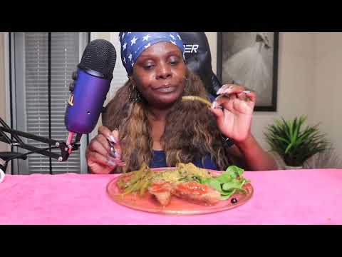 Eating Fried Tenders and Brushing The Mic ASMR Sounds