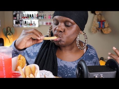 ASMR Trying Checkers Funnel Cake Fries Mukbang Wicked Strawberry