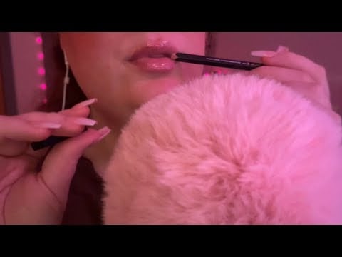 ASMR | Cupped Unintelligible Whisper With Mouth Sounds, Lip Combo Application, and Nails ✨