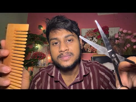ASMR Relaxing Haircut Experience 😴✂️ Scissors & Spray  Personal Attention