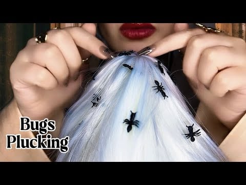 ASMR 💆🏻‍♀️ Wig On Mic Hair Bug Check, Scalp Plucking Scratching & Massage | No Talking & Gum Chewing
