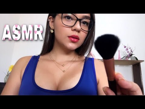 ASMR - Posso te maquiar? | Sussurros | Sons de maquiagem | Tapping