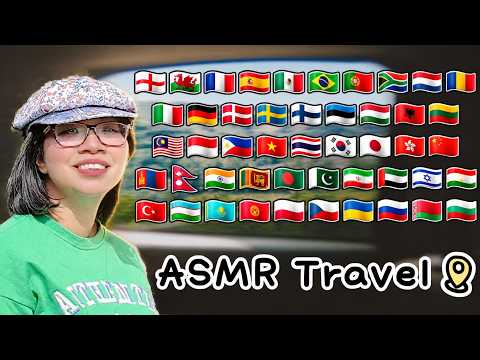 ASMR Journey in Different Languages 🚗 Whispering, Road Trip Visuals & Brown Noise for Sleep