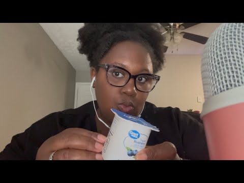 ASMR Eating yogurt 