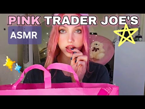Testing pink items from Trader Joe's (asmr)