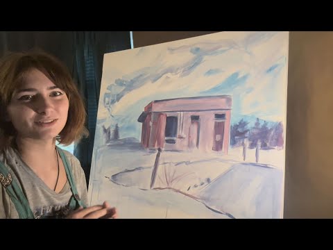 painting a cloudy sky on a rainy day | ASMR | ~lofi~ whispered and soft spoken