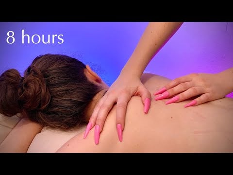 BEST ASMR 🌹 8HR + LOOP, BACK SCRATCHES, Tingles! Nape and Neck, No Talking, Real Person, 8 HOURS
