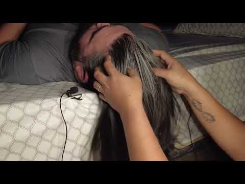 ASMR  Play Hair  /  Scalp  Scrutching  / Hair Scrutching  / No Talking