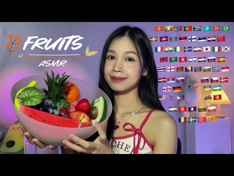 ASMR Fruits Name in 63 Different Languages ❤️🍒 Fruits Around The Word!