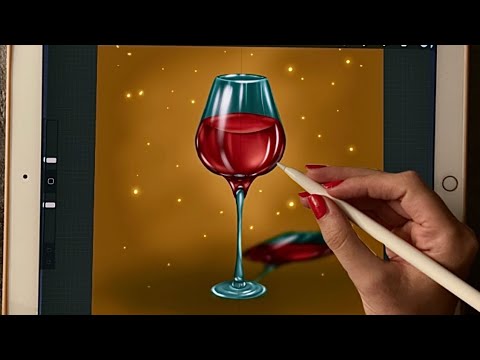 😴 iPad ASMR - Painting a Glass- Clicky Whispers - Writing Sounds