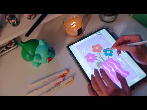 ipad ASMR 🐰 desenhe comigo ✎*✧ voz suave para dormir