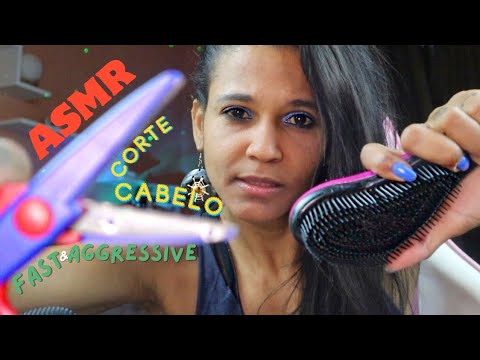ASMR ROLEPLAY Corte de cabelo RÁPIDO ✂️