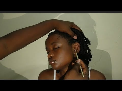 ASMR Relaxing Face touching, Tracing, Face Brushing & Gum Chewing
