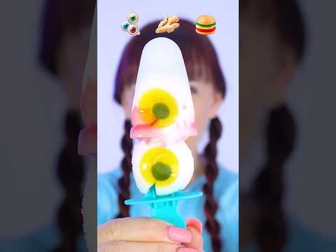 ASMR Gummy Eyeballs Ice Cream, Frozen Ginger  #eatingsounds