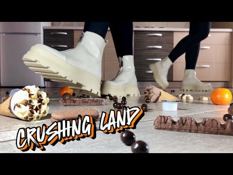 Crushing Walk Over: Pea’s Boots vs. Fast Food! Oddly Satisfying ASMR