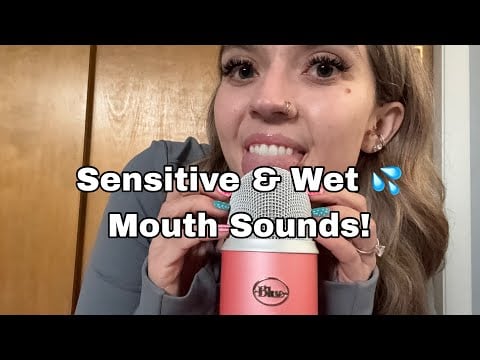 ASMR| Wet Sensitive Mouth Sounds w/Mic Scratching & Fast/Aggressive Coconut Rain
