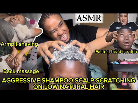 ASMR:THE FASTEST & MOST AGGRESSIVE SHAMPOO SCALP SCRATC ,FAKE SPIT PAINT,INTENSE BACK MASSAGE,ARMPIT