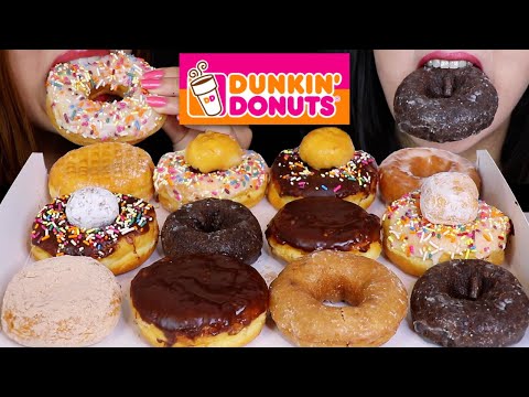 ASMR EATING DONUTS FROM DUNKIN! 도넛 리얼사운드 먹방 ドーナツ डोनट्स *BIG BITES* SOFT EATING SOUNDS