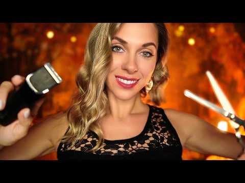 ASMR Sleep Inducing Barbershop Haircut, BEARD CARE, oil Massage Roleplay and RAIN