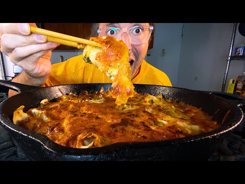 ASMR Eating CHEESY SHRIMP DUMPLINGS ! * no talking mukbang NOMNOM *