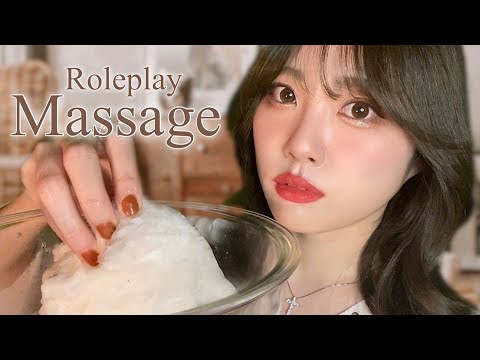 ASMR 1日の疲れを癒すマッサージロールプレイ｜顔~肩~耳［肌の保湿・指圧・叩打法・オイル］