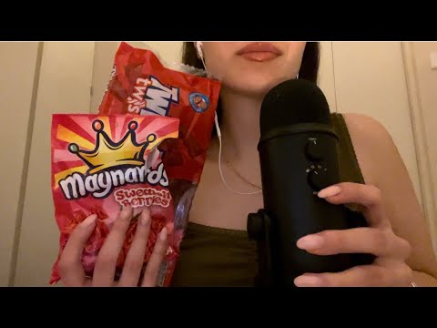 ASMR Eating Candy & Rambling (Mouth Sounds, Tapping, Whispers) 🫶