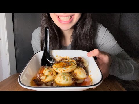 CAJUN BOILED EGGS ASMR EATING *BUTTERY CAJUN SAUCE*