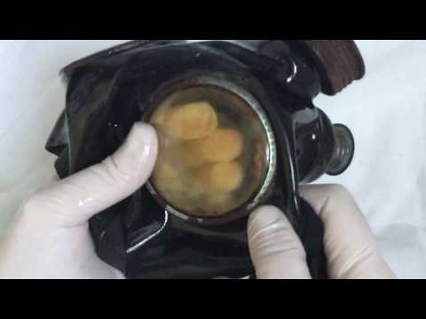 LATEX GLOVES  ⭐  Cleaning my gasmask with oil💦 [[ASMR]]