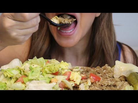ASMR MUKBANG LENTIL RICE MUJADARA SOUR SALAD PICKLED VEGGIES no talking CREMA ASMR #asmr #mukbang