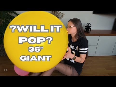 ASMR - Inflating a 36" Giant Yellow Balloon