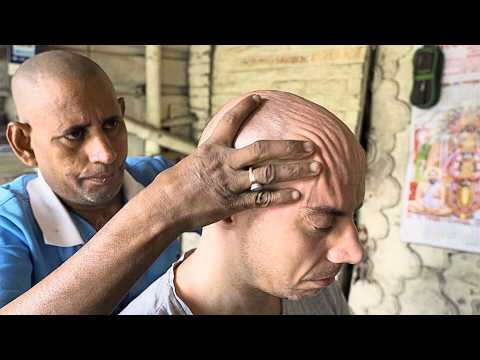 ASMR • Indian Street Head Massage • Head Deep Tissue & Ear Crack