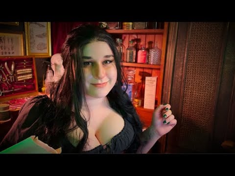 You’ve Been Bitten? | (No Music) Fantasy ASMR Dentist Exam at The Crimson Comb 🩸 (rain sounds)