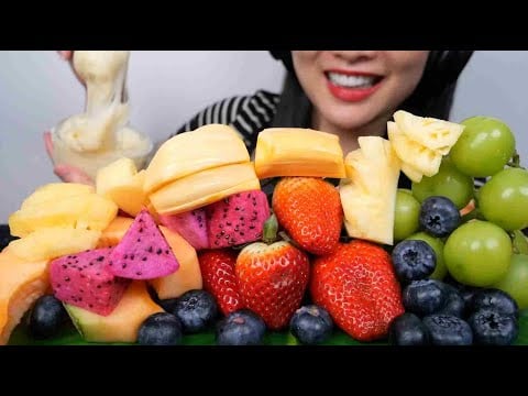 MOCHI FONDUE FRESH FRUITS (ASMR EATING SOUNDS) NO TALKING | SAS-ASMR