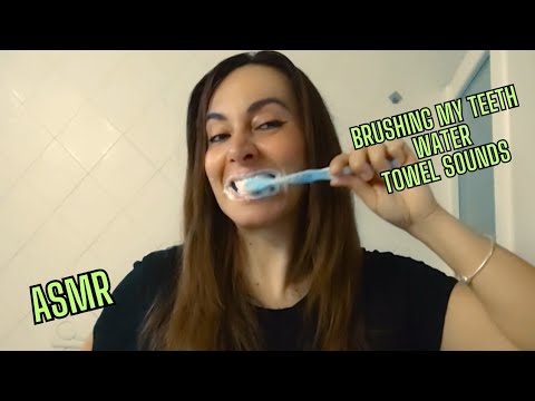 ASMR TEETH BRUSHING SOUNDS - TOOTH PASTE FOAM - SPIT - TAPPING - TOWEL