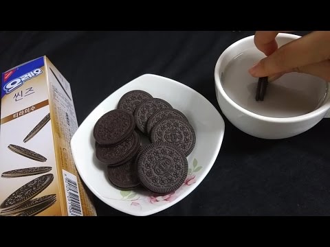 ASMR: Oreo Thins Tiramisu 오레오 씬즈 티라미수, 두유 이팅사운드 먹방 Soy Milk Eating Sounds Mukbang