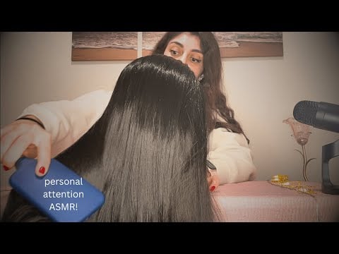 ASMR brushing your hair and giving you scalp massages :)
