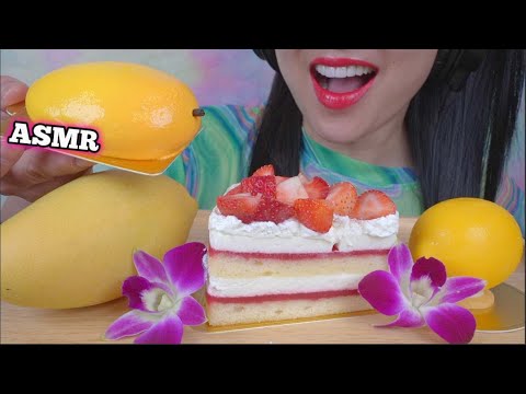 ASMR FRESH FRUITS MOUSSE CAKE (EATING SOUNDS) NO TALKING | SAS-ASMR