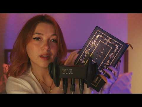 Slow Breathy Ear to Ear Reading ✨ ASMR [ whispered Edgar Allen Poe poems, tapping and scratching ]