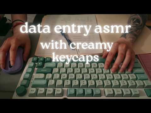 [cozy asmr] chill day for data entry | keyboard asmr with creamy keycaps, 37 mins, no talking asmr