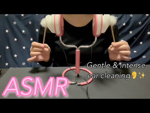 【ASMR】梵天を使って優しく、ちょっと激しくカサカサ・ポンポン耳のお掃除👂✨️Clean your ears gently and a little vigorously using Brahma