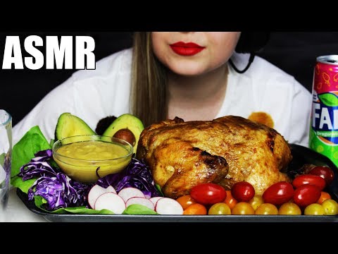 ASMR Whole Rotisserie Chicken (SATISFYING EATING STICKY SOUNDS) No Talking | Queen ASMR