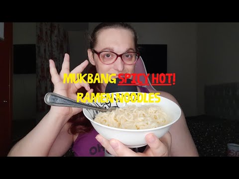 ASMR ~ MUKBANG EATING RAMEN NOODLES 🍜💖 (Spicy)