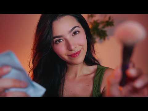 ASMR Sweet Sleepy Face Brushing & Face Wiping 💤