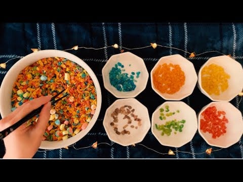 Sorting Fruity Pebbles Cereal & Bowl of Marshmallows ASMR *Relaxing*