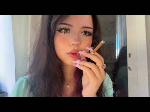 ASMR Курю на балконе Возвращение Girl Smoking cigarette